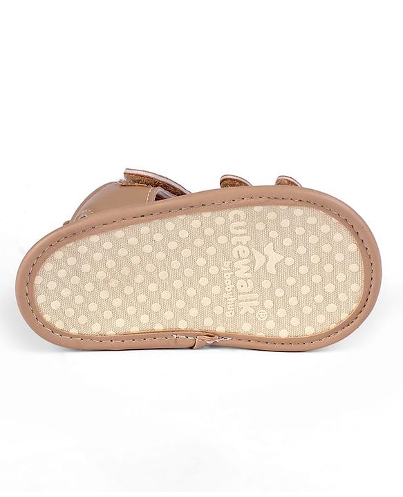 Cute Walk by Babyhug Booties with Velcro Closure - Beige
