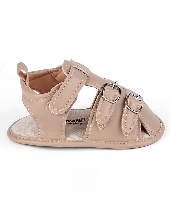 Cute Walk by Babyhug Booties with Velcro Closure - Beige