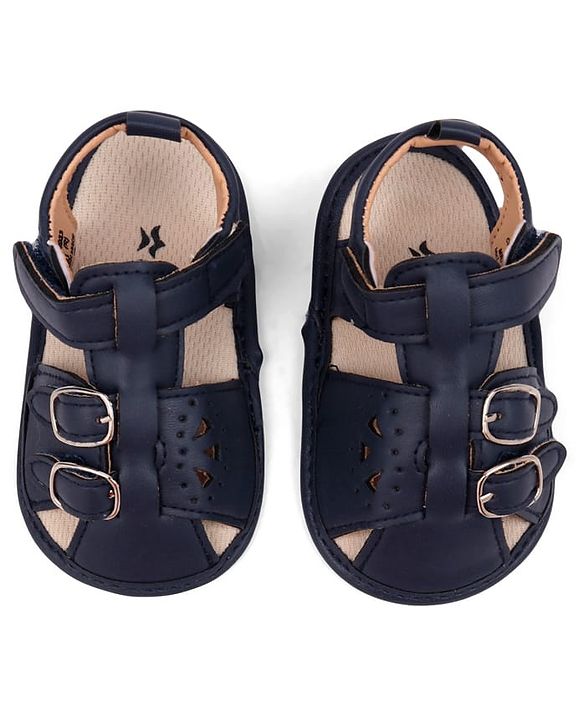 Cute Walk by Babyhug Booties with Velcro Closure - Beige