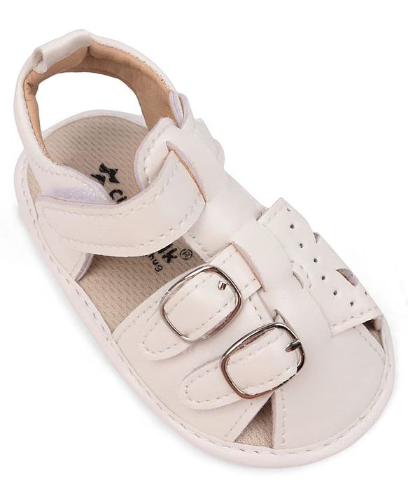 Cute Walk by Babyhug Booties with Velcro Closure - Beige