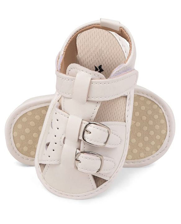 Cute Walk by Babyhug Booties with Velcro Closure - Beige