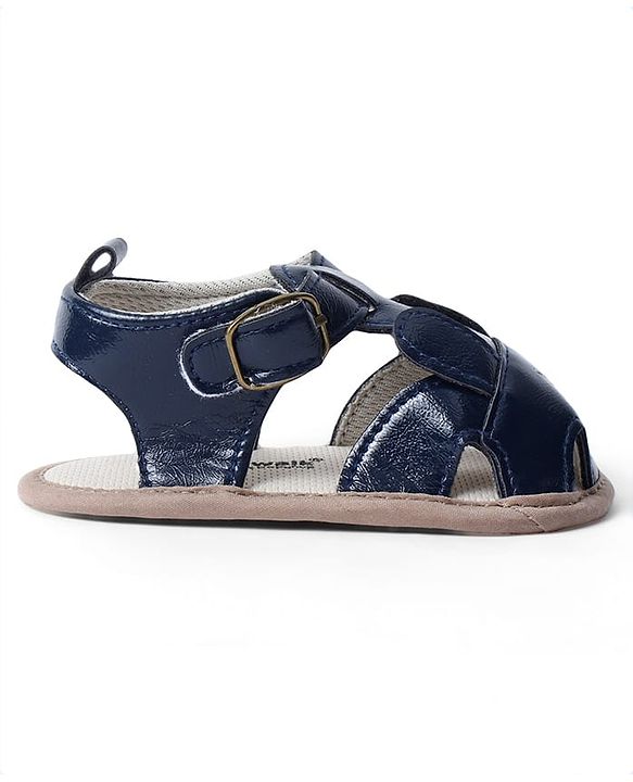 Cute Walk by Babyhug Booties with Buckle Closure & Ear Applique - Navy Blue
