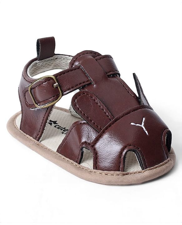 Cute Walk by Babyhug Booties with Buckle Closure & Ear Applique - Navy Blue