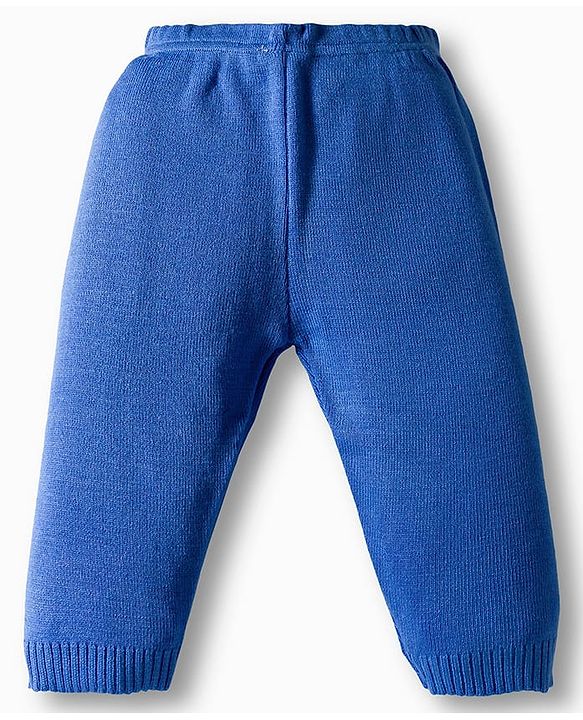 Babyhug Knit Full Sleeves Front Open Sweater Set with Stripes & Color Block Design - Red White & Royal Blue