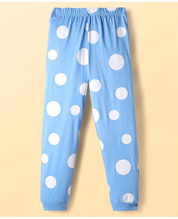 Pine Kids Disney Single Jersey Knit Full Sleeves Night Suit with Elsa Graphics - Light Blue