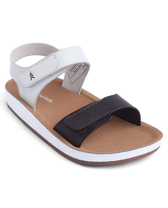 Pine Kids Solid Sandals with Velcro Closure - Brown
