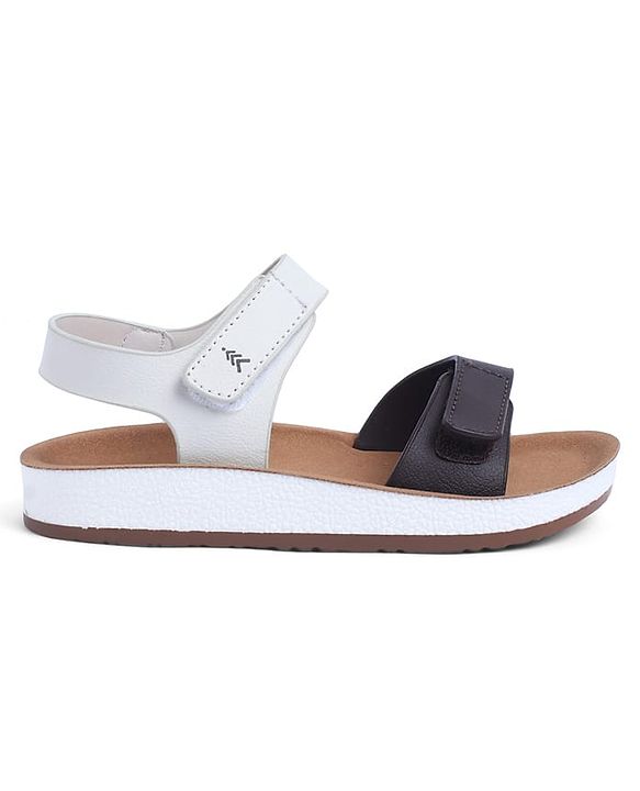Pine Kids Solid Sandals with Velcro Closure - Brown