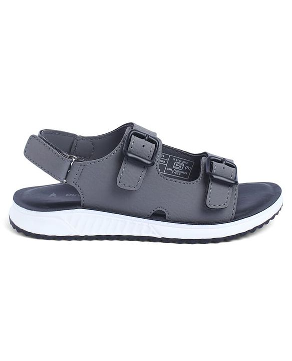 Pine Kids Solid Sandals with Velcro Closure - Charcoal Grey