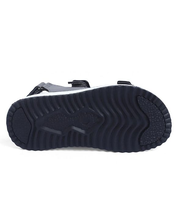 Pine Kids Solid Sandals with Velcro Closure - Charcoal Grey