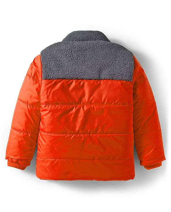 Pine Kids Woven Full Sleeves Solid Color Padded Jacket - Orange