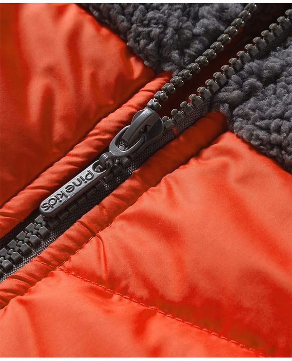 Pine Kids Woven Full Sleeves Solid Color Padded Jacket - Orange