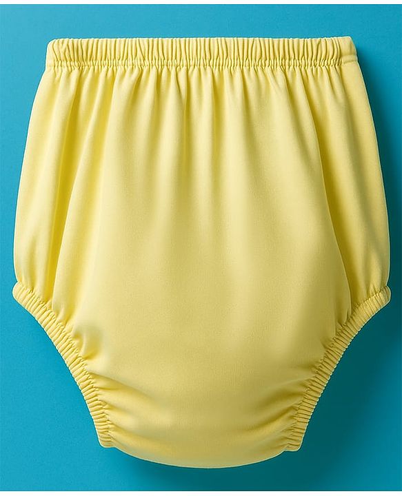 Babyhug Single Jersey Knit Sleeveless Solid Frock With Bloomer - Yellow