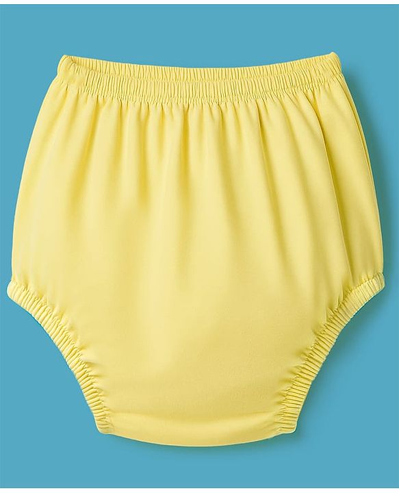 Babyhug Single Jersey Knit Sleeveless Solid Frock With Bloomer - Yellow
