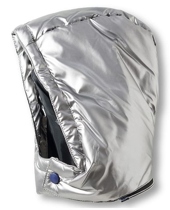 Pine Kids Woven Full Sleeves Solid Color Padded Jacket with Detachable Hood - Silver