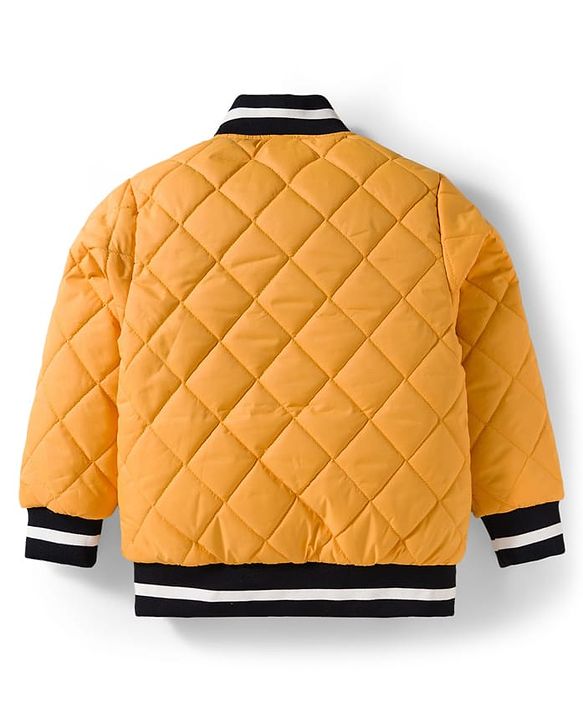Pine Kids Woven Full Sleeves Solid Color Quilted Jacket - Gold