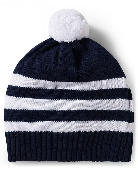 Babyhug Cotton Knit Full Sleeves Pullover Sweater Set with Cap & Aztec Design - Navy Blue