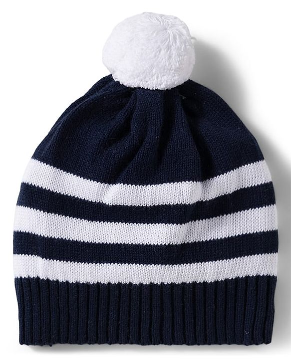 Babyhug Cotton Knit Full Sleeves Pullover Sweater Set with Cap & Aztec Design - Navy Blue
