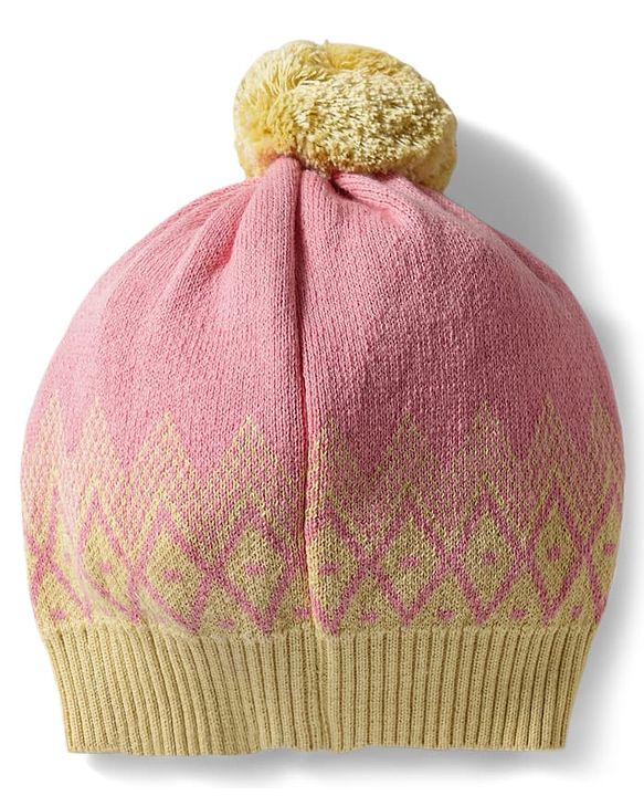 Babyhug Knit Full Raglan Sleeves Pullover Sweater Set with Cap & Aztec Design - Pink