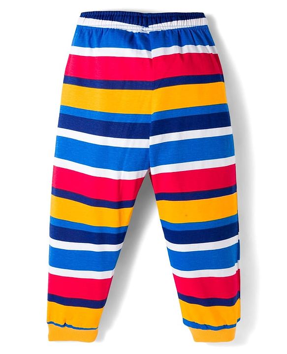 Pine Kids Cotton Knit Full Sleeves Co-ord Night Suit with Text Print - Multicolor