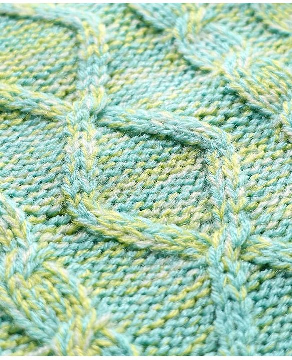 Pine Kids Knit Full Sleeves Pullover Sweater with Cable Knit & Ombre Design - Light Green