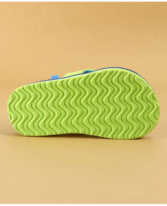 Cute Walk by Babyhug Dino Printed Flip Flops with Back Strap Closure  - Green & Grey