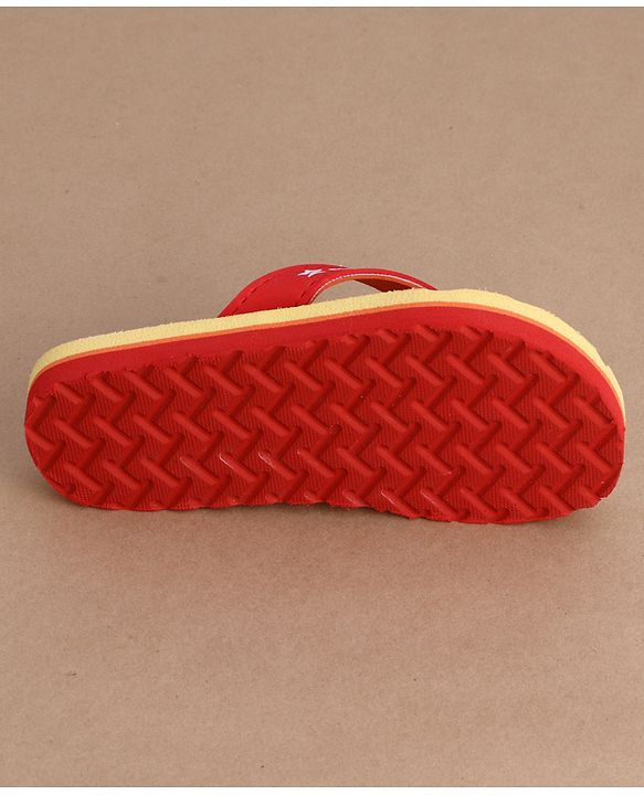 Cute Walk by Babyhug Flip Flops With Star Print - Light Yellow