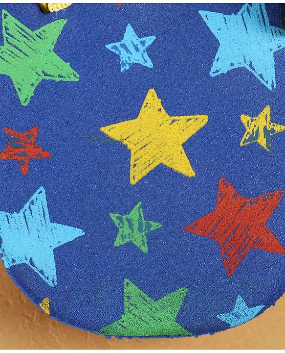 Cute Walk by Babyhug Flip Flops with Back Strap Closure & Star Print - Blue