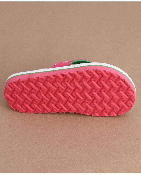 Cute Walk by Babyhug Flip Flops With Kitty Print - Multicolor