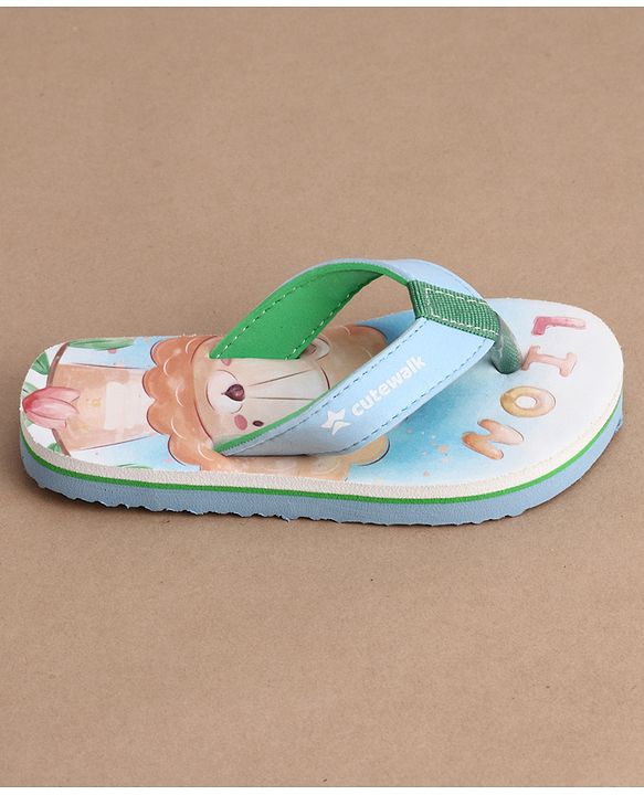 Cute Walk by Babyhug Flip Flops With Teddy Bear Print - Multicolor