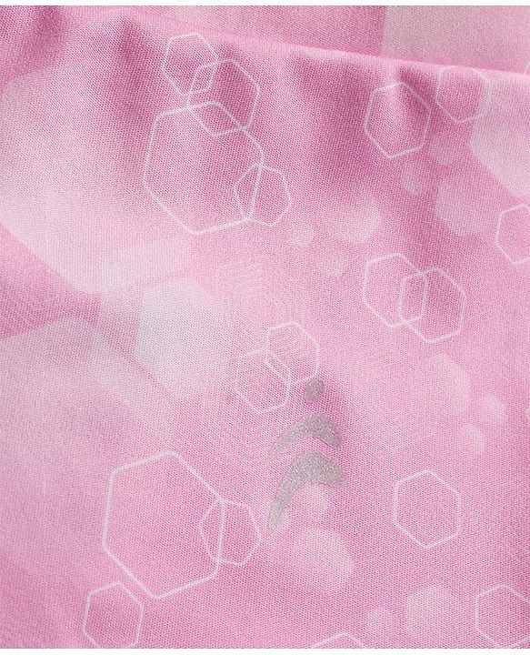 Pine Active Full Length High Stretch Leggings With Pentagon Print - Pink