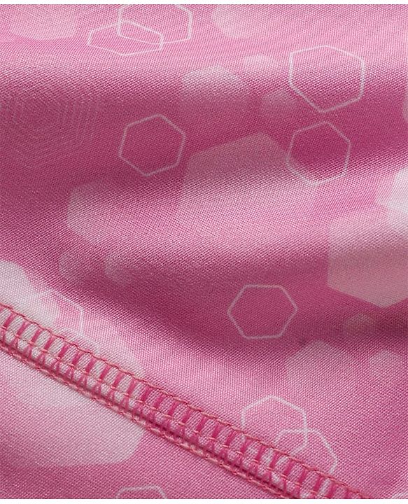 Pine Active Full Length High Stretch Leggings With Pentagon Print - Pink