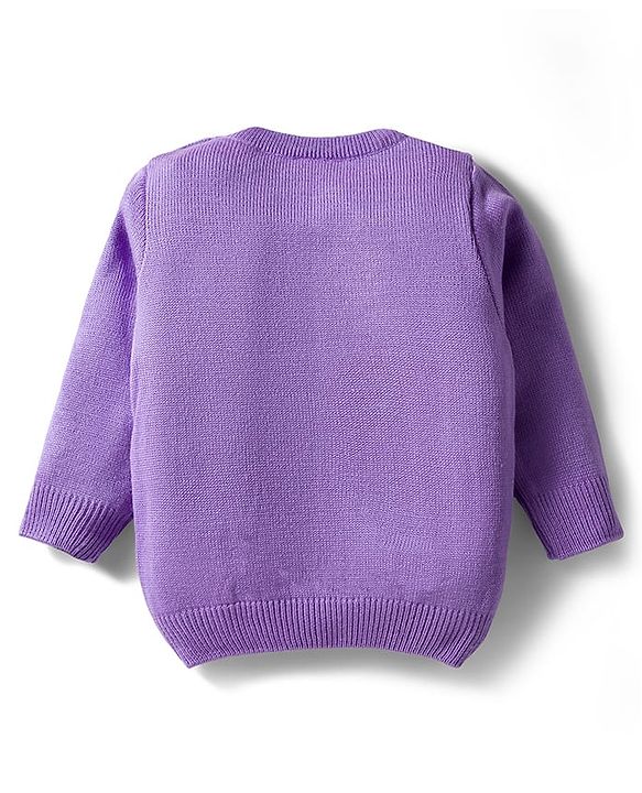 Babyhug Knit Full Sleeves Sweater Set with Cable Knit Design & Cap - Lavender