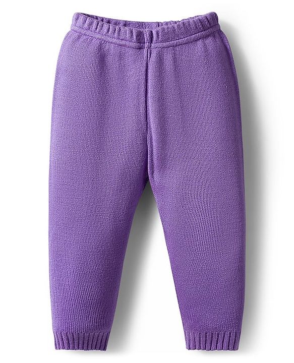 Babyhug Knit Full Sleeves Sweater Set with Cable Knit Design & Cap - Lavender
