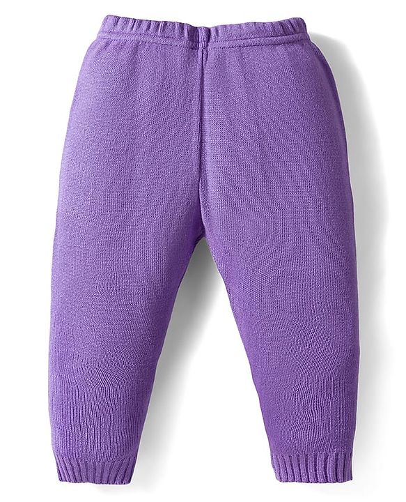 Babyhug Knit Full Sleeves Sweater Set with Cable Knit Design & Cap - Lavender