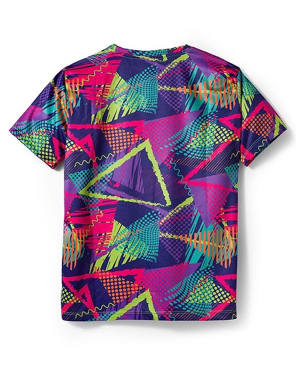 Pine Active Knit Half Sleeves T-Shirt Abstract Print - Multicolour
