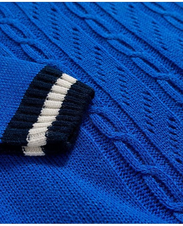 Babyhug Knitted Full Sleeves Sweater Set With Cable Knit Design - Royal Blue