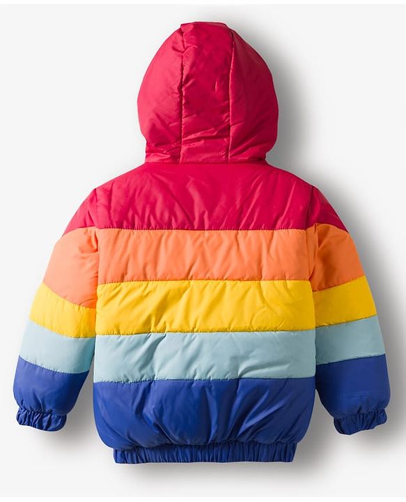 Babyhug Woven Full Sleeves Hooded Padded Jacket With Color Block Design - Multicolor