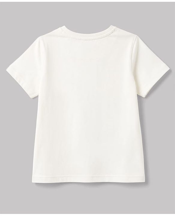 Pine Kids Cotton Knit Half Sleeves T-Shirt With New York Print - White