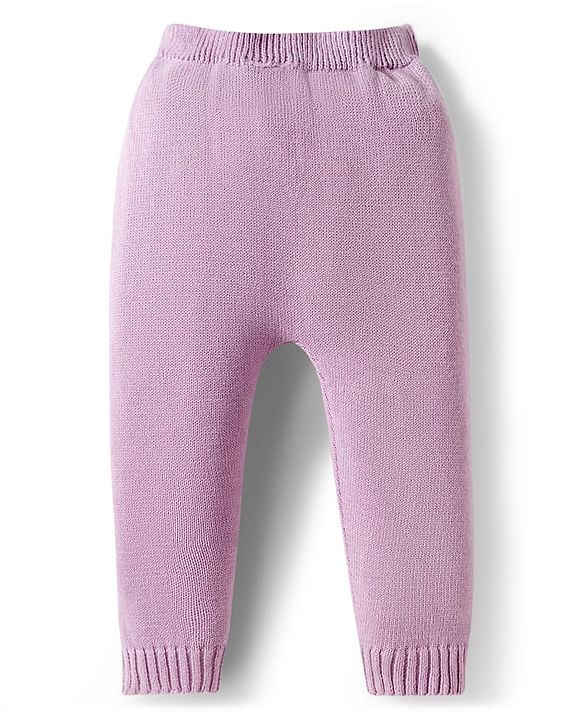 Babyhug Cotton Knit Full Sleeves Pullover Sweater Set with Cap & Floral Design - Lavender