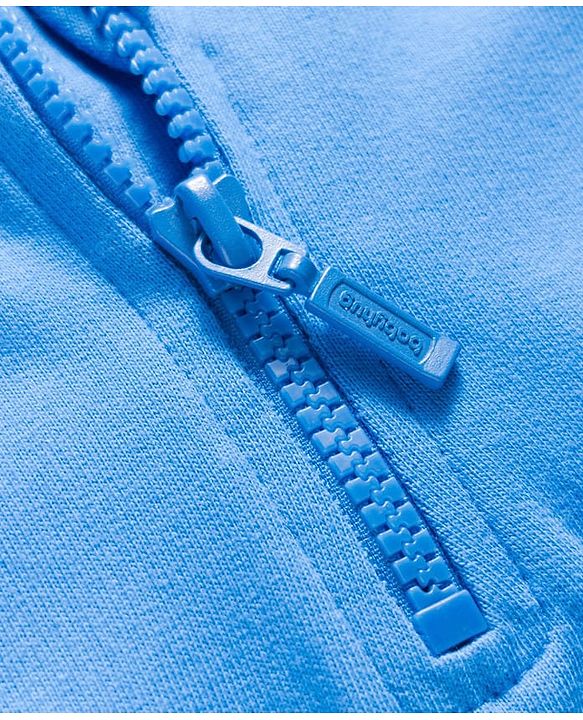 Babyhug Fleece Knit Full Sleeves Hooded Sweatshirt With Sling Bag Applique - Blue