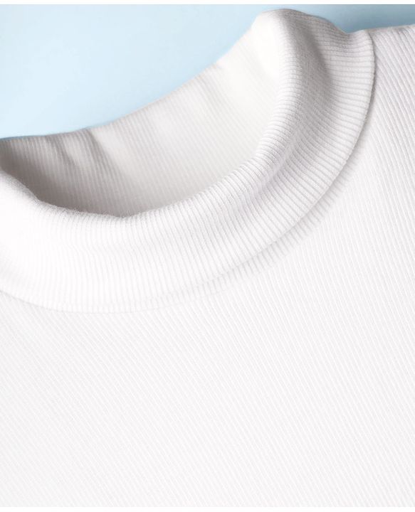 Babyhug Cotton Knit Full Sleeves Turtle Neck Winter T-Shirt - White