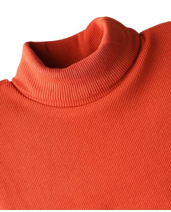 Babyhug Cotton Knit Full Sleeves Turtle Neck Winter T-Shirt - Rust Orange