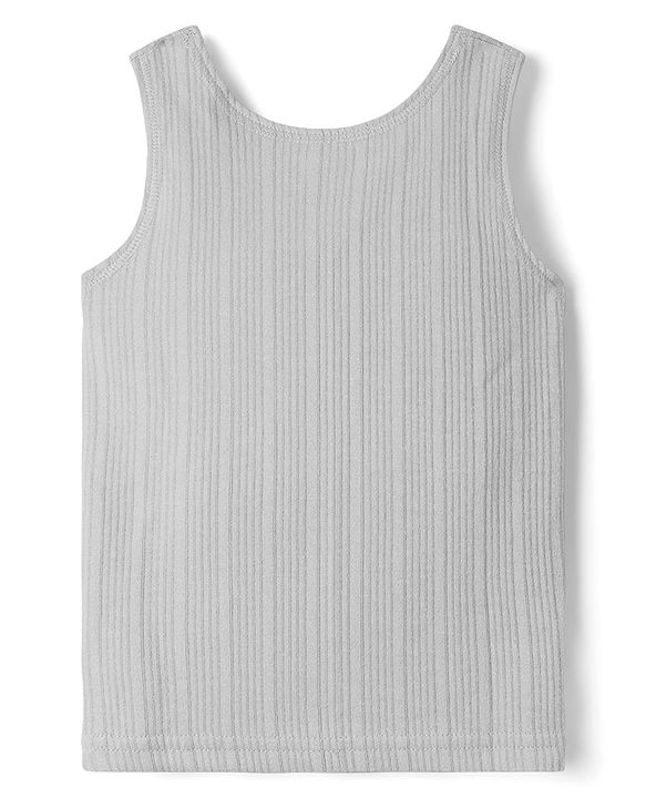 Babyhug Knit Full Sleeves Solid Thermal Inner Wear Set - Light Grey