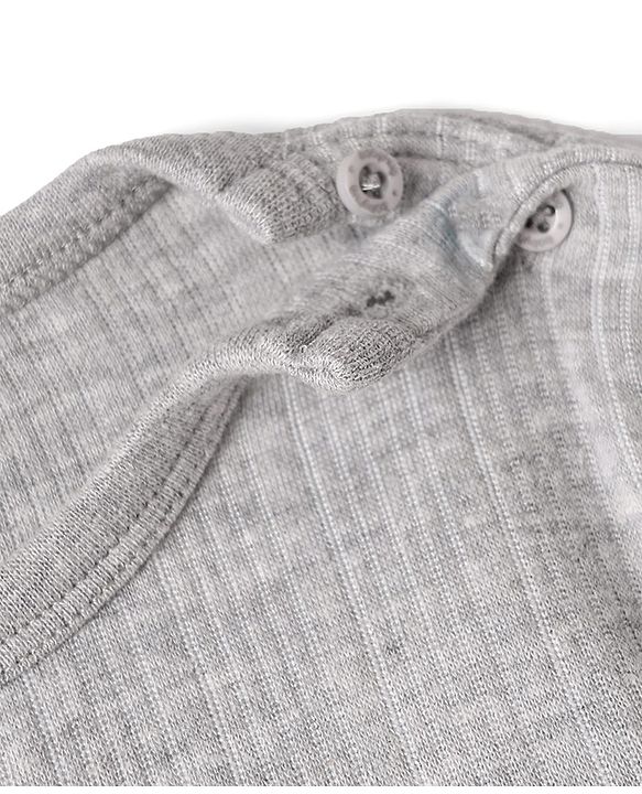Babyhug Knit Full Sleeves Solid Thermal Inner Wear Set - Light Grey