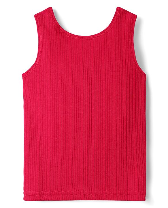 Babyhug Cotton Full Sleeves Solid Color Thermal Vests & Pant Set - Red