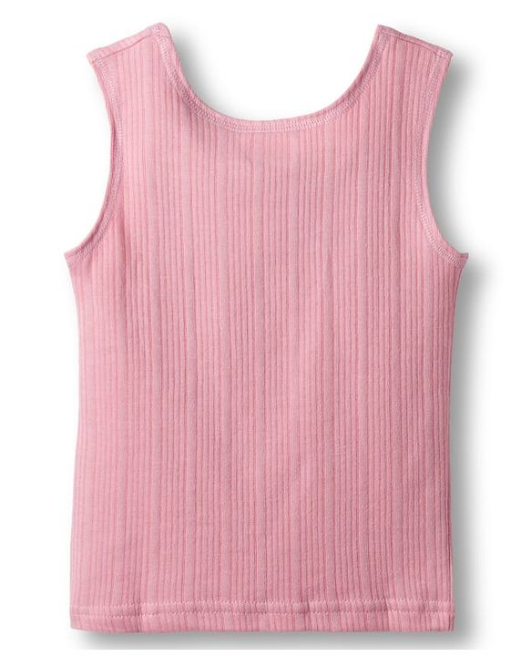 Babyhug Knit Full Sleeves Solid Color Pullover & Sleeveless Thermal Vest & Pant Set - Pink
