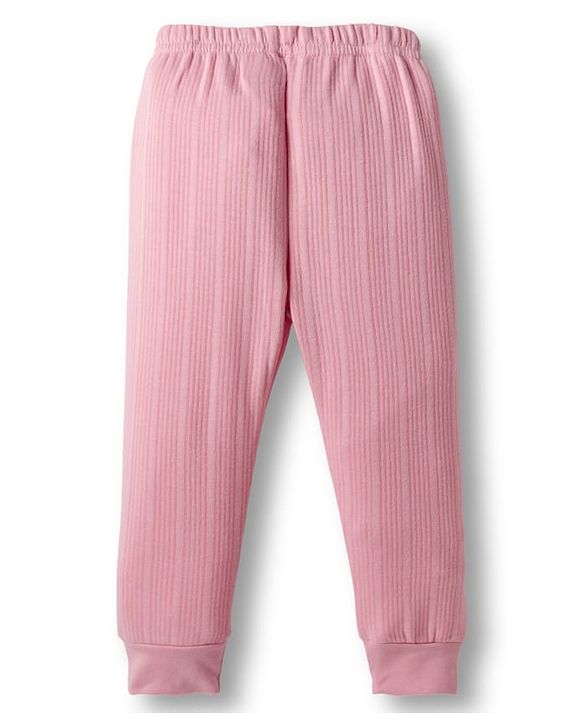 Babyhug Knit Full Sleeves Solid Color Pullover & Sleeveless Thermal Vest & Pant Set - Pink