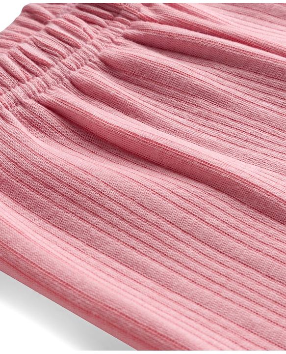 Babyhug Knit Full Sleeves Solid Color Pullover & Sleeveless Thermal Vest & Pant Set - Pink