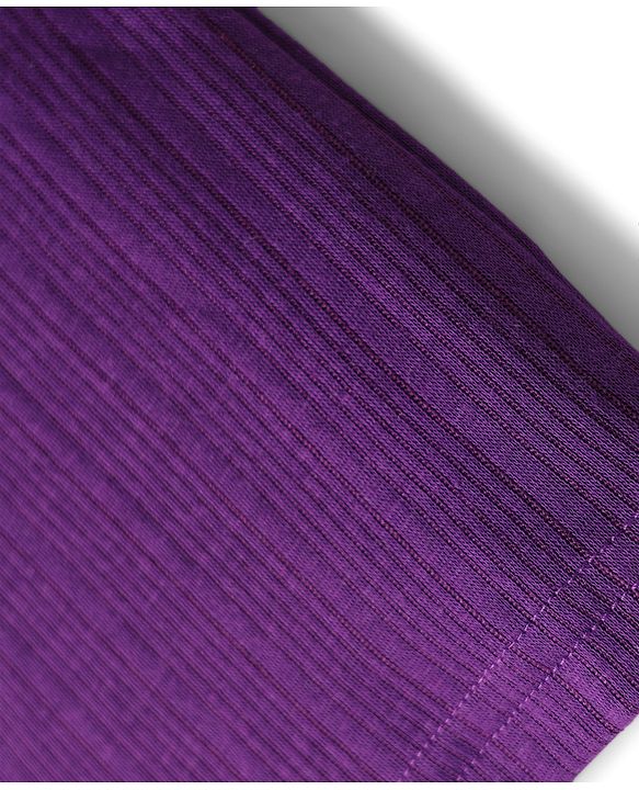Babyhug Cotton Knit Full Sleeves Solid Color Thermal Vests & Pant Set - Purple