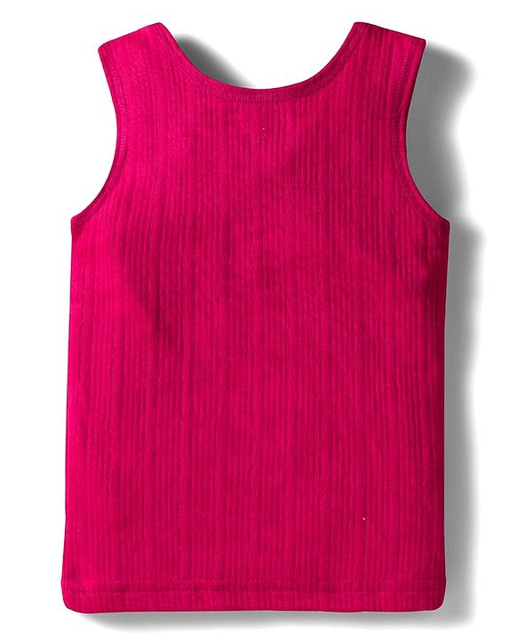 Babyhug Knit Full Sleeves Solid Pullover Thermal Set with Vest - Dark Pink
